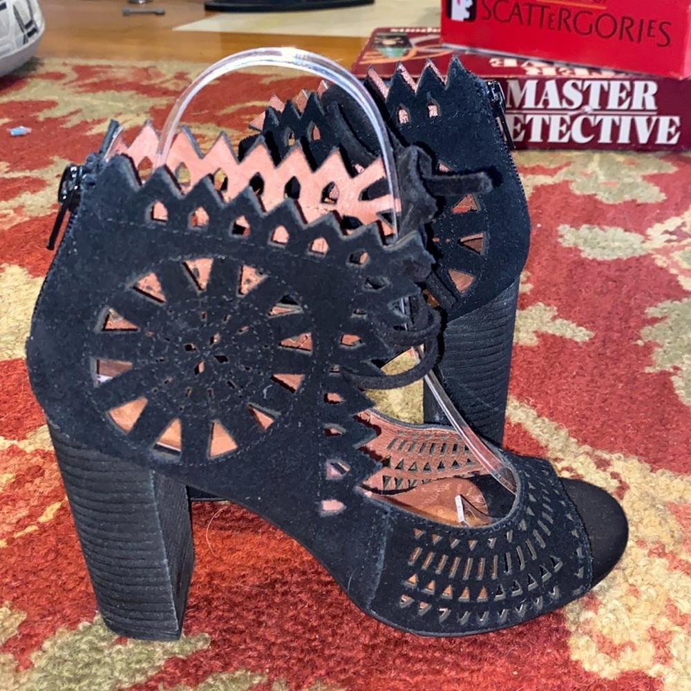 Jeffery Campbell - Black Cordillo Sandals EXCELLENT